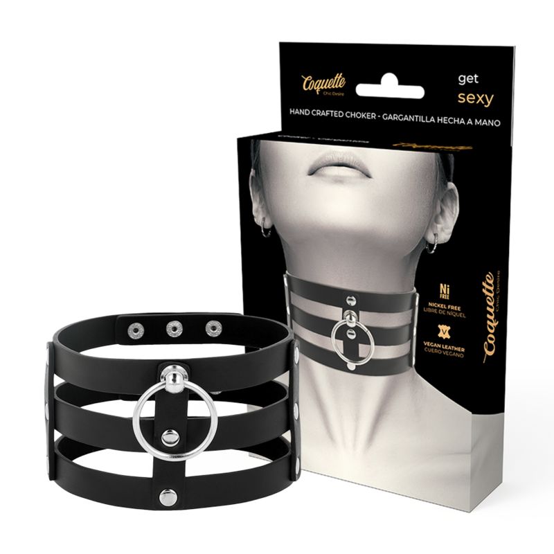 COQUETTE CHIC DESIRE - GIROCOLLO IN PELLE VEGANO STILE FETISH COQUETTE ACCESSORIES