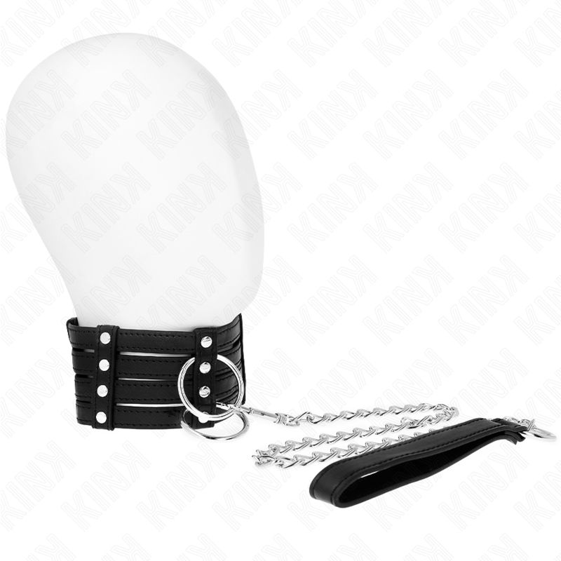 KINK - COLLANA CON CINTURA 65 CM STILE SUB REGOLABILE 35-51 CM X 7 CM KINK COLLAR &amp; GAG
