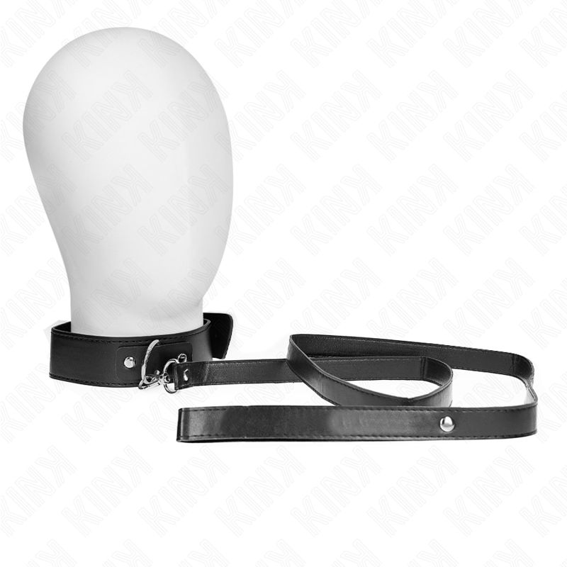 KINK - COLLANA CON CINTURA 116 CM NERO CINTURINO REGOLABILE 32-50 CM X 8 CM KINK COLLAR &amp; GAG