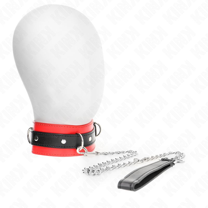 KINK - COLLARE CON CINTURA 65 CM CON CINTURINO ROSSO 54 X 4,5 CM KINK COLLAR &amp; GAG