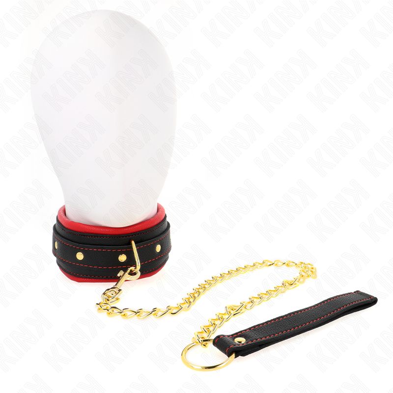KINK - COLLARE CON GUINZAGLIO IN TESSUTO TINTO REGOLABILE 33-48 CM X 5,7 CM KINK COLLAR &amp; GAG