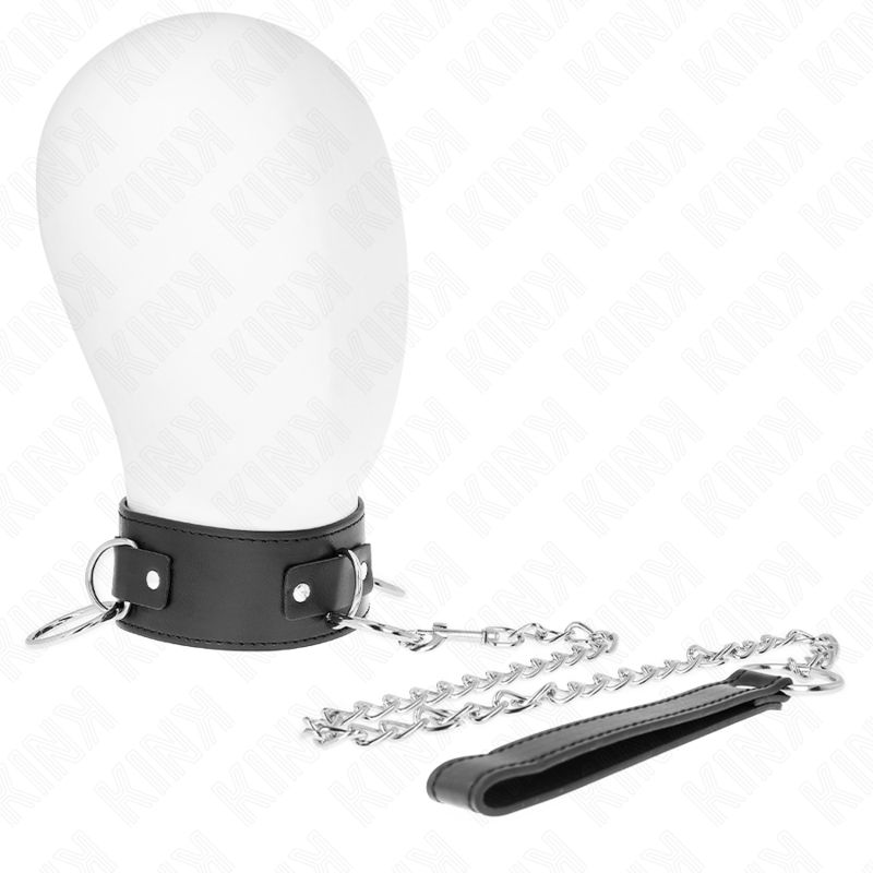 KINK - COLLANA CON GUINZAGLIO 65 CM 3 MODELLO ANELLI 2 REGOLABILE 36-43 CM X 5 CM KINK COLLAR &amp; GAG