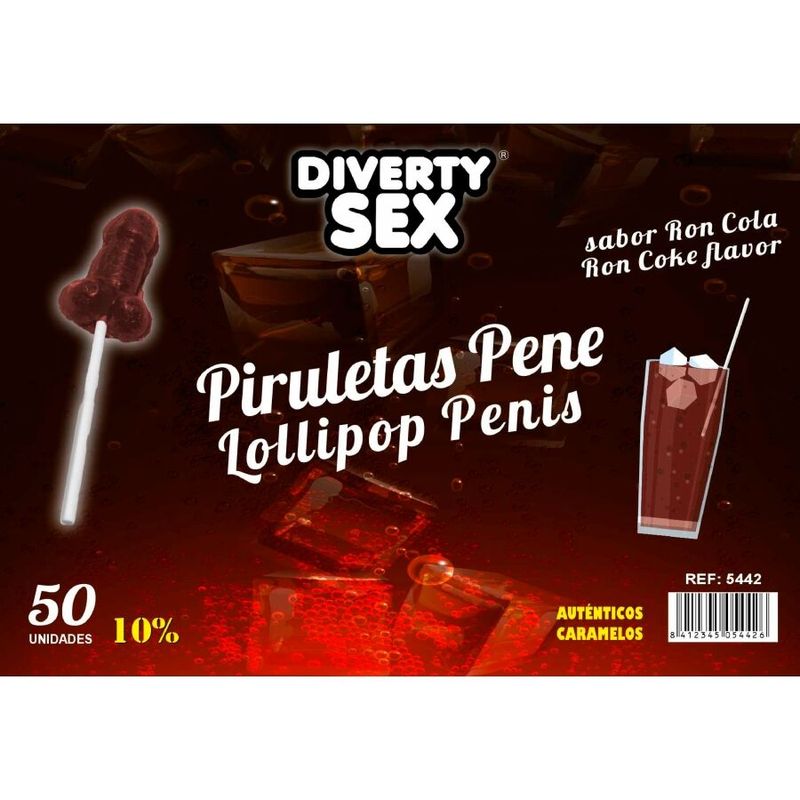 DIABLO GOLOSO - 50 LECCA LECCA AL PENE GUSTO RON COLA 10% ALCOOL DIABLO GOLOSO DIABLO GOLOSO - 50 LECCA LECCA AL PENE GUSTO RON COLA 10% ALCOOL DIABLO GOLOSO