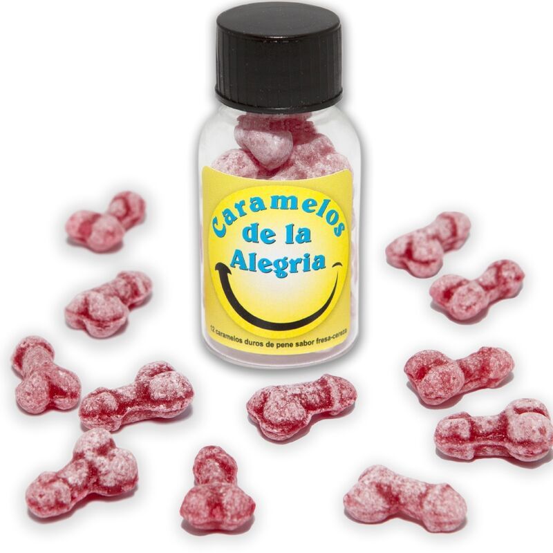 DIABLO PICANTE - 12 CARAMELLE JOY A FORMA DI PENE FRAGOLA/CILIEGIA DIABLO PICANTE