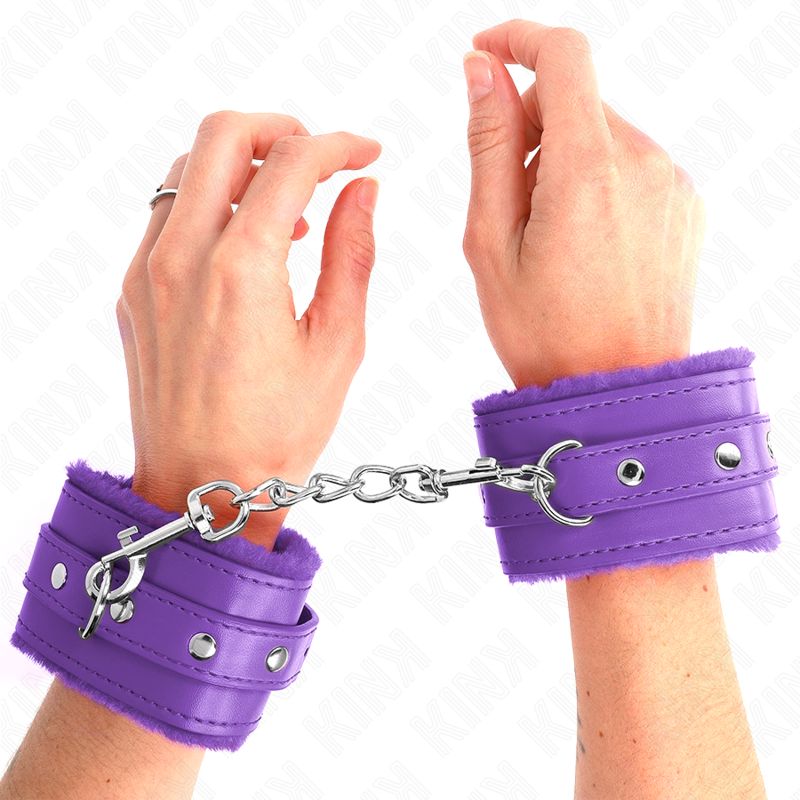 KINK - POGGIPOLSI PREMIUM IMBOTTITI IN PELLICCIA VIOLA CON CINTURA VIOLA REGOLABILE 17-29 CM X 6 CM KINK WRIST RESTRAINT