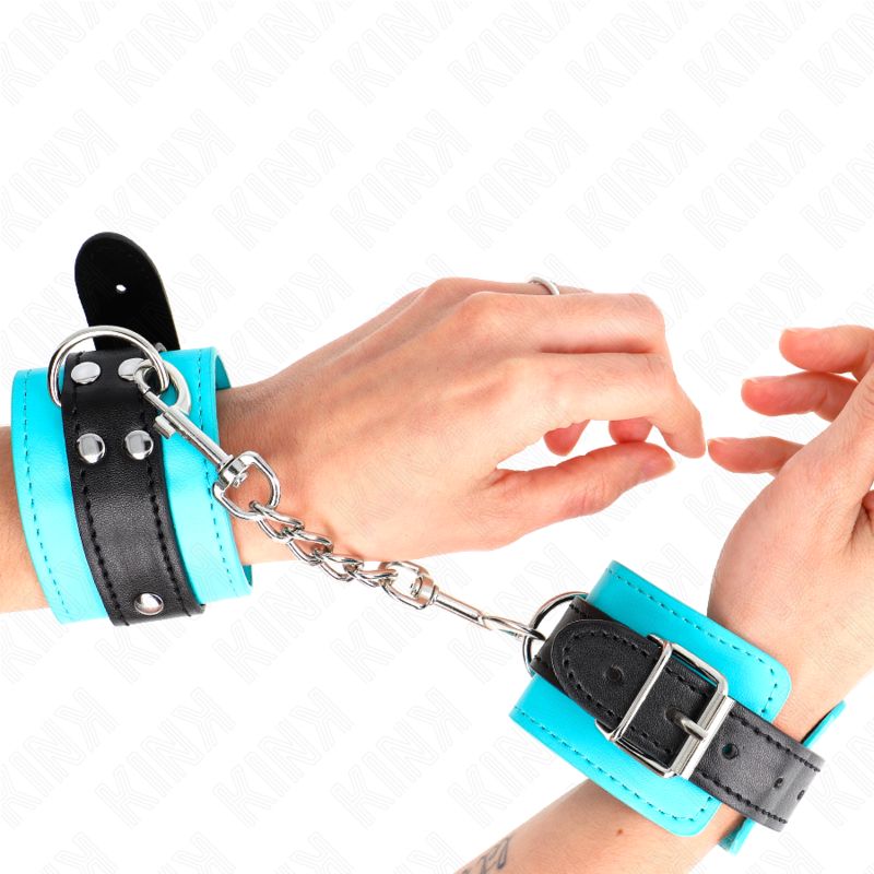KINK - RESISTENZA DA POLSO CON GANCIO BLU IMBOTTITO IN PELLICCIA REGOLABILE 20-28 CM X 5,5 CM KINK WRIST RESTRAINT