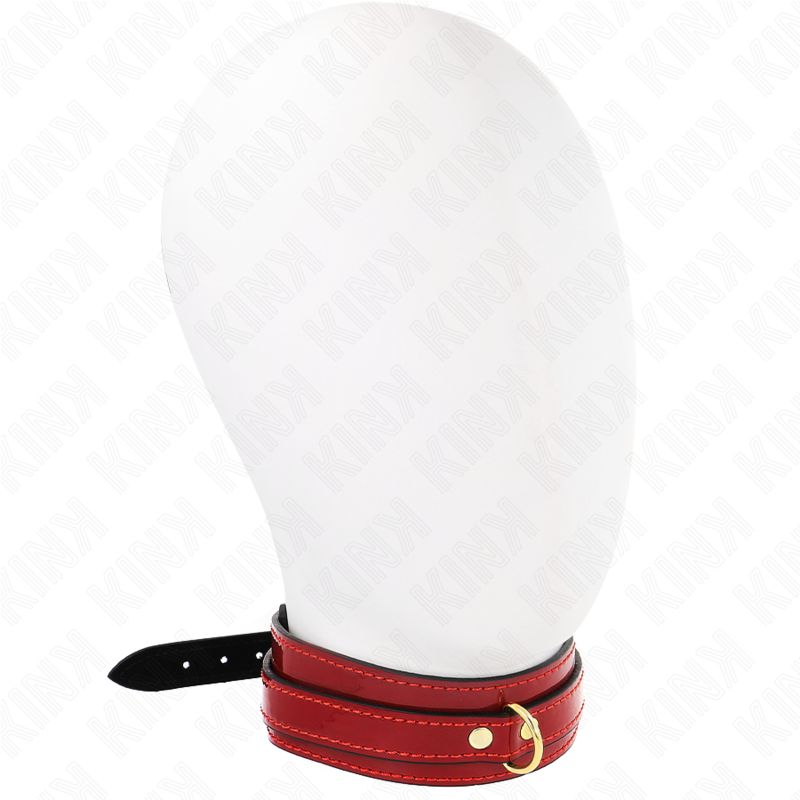 KINK - COLLANA REGOLABILE ROSSO VINO CON DETTAGLI ORO 29-42,5 CM X 4 CM KINK COLLAR &amp; GAG