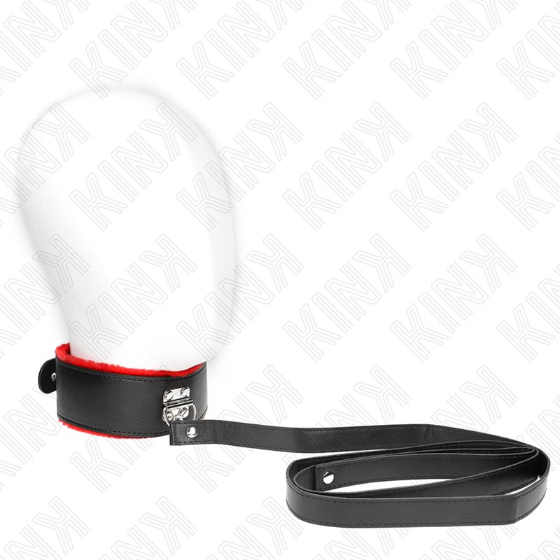 KINK - COLLANA CON CINTURA 116 CM CON CINTURINO IN PELLE ROSSO REGOLABILE 40-48 CM X 6 CM KINK COLLAR &amp; GAG