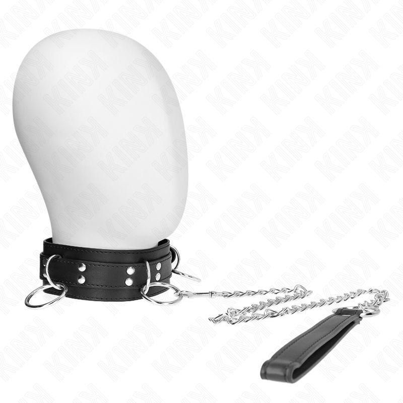 KINK - COLLANA SCHIAVITÙ 3 ANELLI CON CINTURINO 80 CM 53 X 5 CM KINK COLLAR &amp; GAG