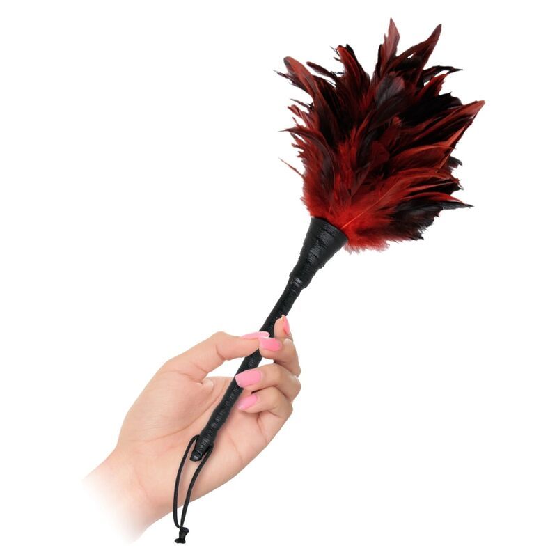 FETISH FANTASY SERIES - BLACK &amp; RED FRISKY FEATHER TICKLER FETISH FANTASY SERIES