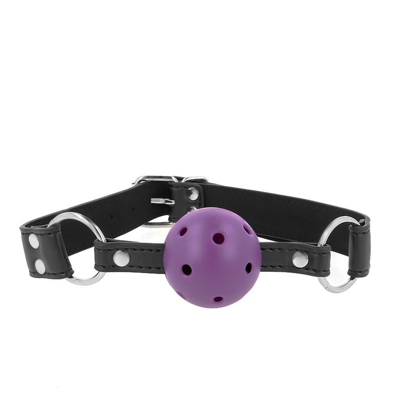 KINK - PALLA TRASPIRANTE BAVAGLIO 4 CM CON DOPPIO RIVETTO VIOLA 62,5 x 2,5 CM REGOLABILE 42-58 CM KINK COLLAR &amp; GAG