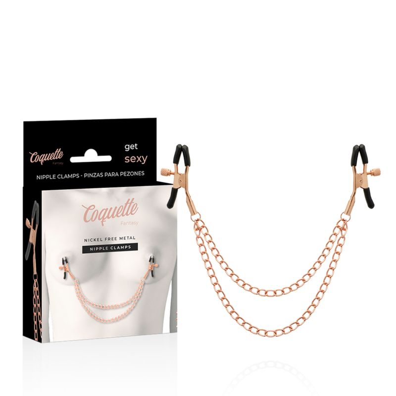 COQUETTE CHIC DESIRE - CLIPS PER CAPEZZOLI IN METALLO FANTASIA CON CATENA COQUETTE FANTASY