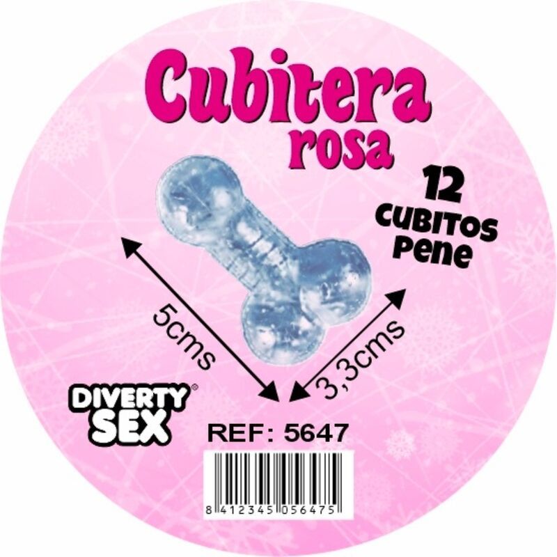 DIABLO PICANTE - 12 PENI IN SILICONE RIGIDO DA APPENDERE A UN SECCHIELLO PER IL GHIACCIO ROSA DIABLO PICANTE