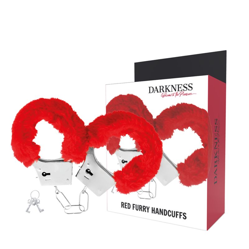 DARKNESS - MANETTE IN METALLO FODERATE ROSSE DARKNESS BONDAGE