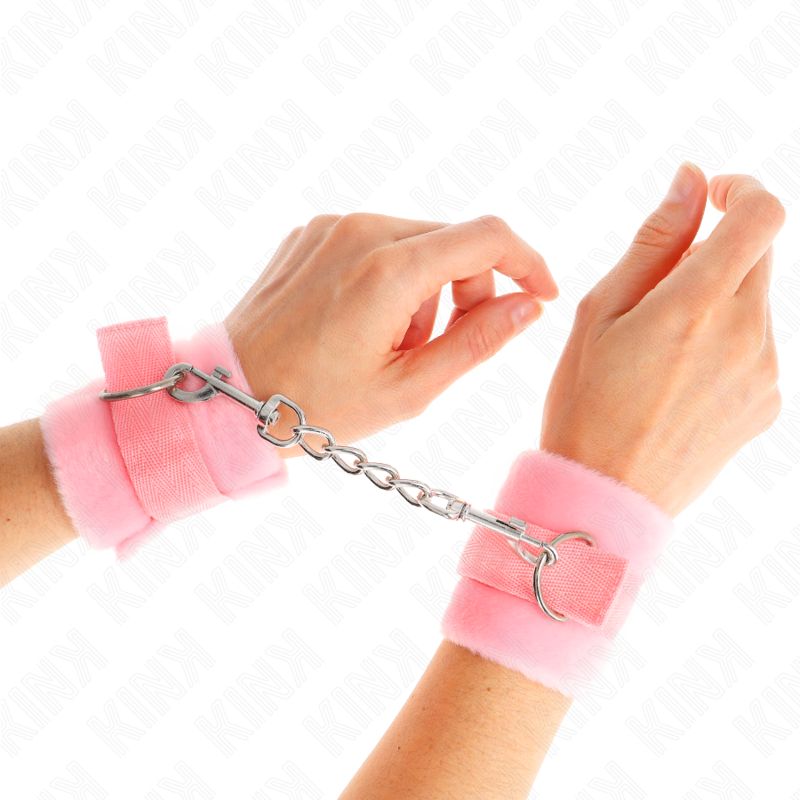 KINK - POLSINI IN PELLICCIA PER PRINCIPIANTI ROSA 30 X 7 CM KINK WRIST RESTRAINT