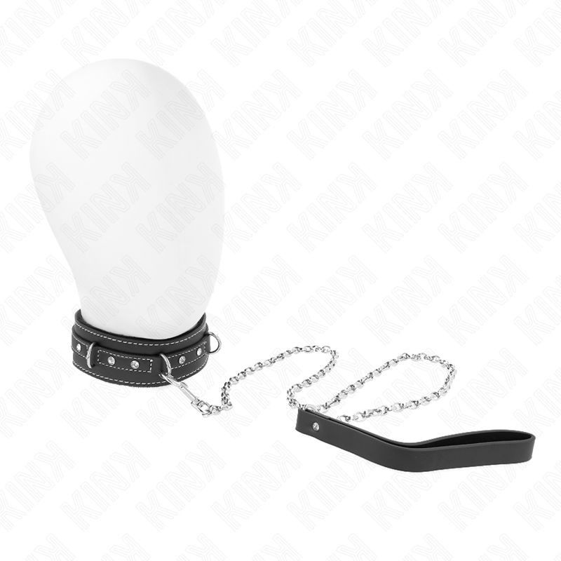 KINK - COLLANA IN PELLE PVC CON CINTURA 105 CM RIVETTO STRASS 41.5 X 4 CM KINK COLLAR &amp; GAG
