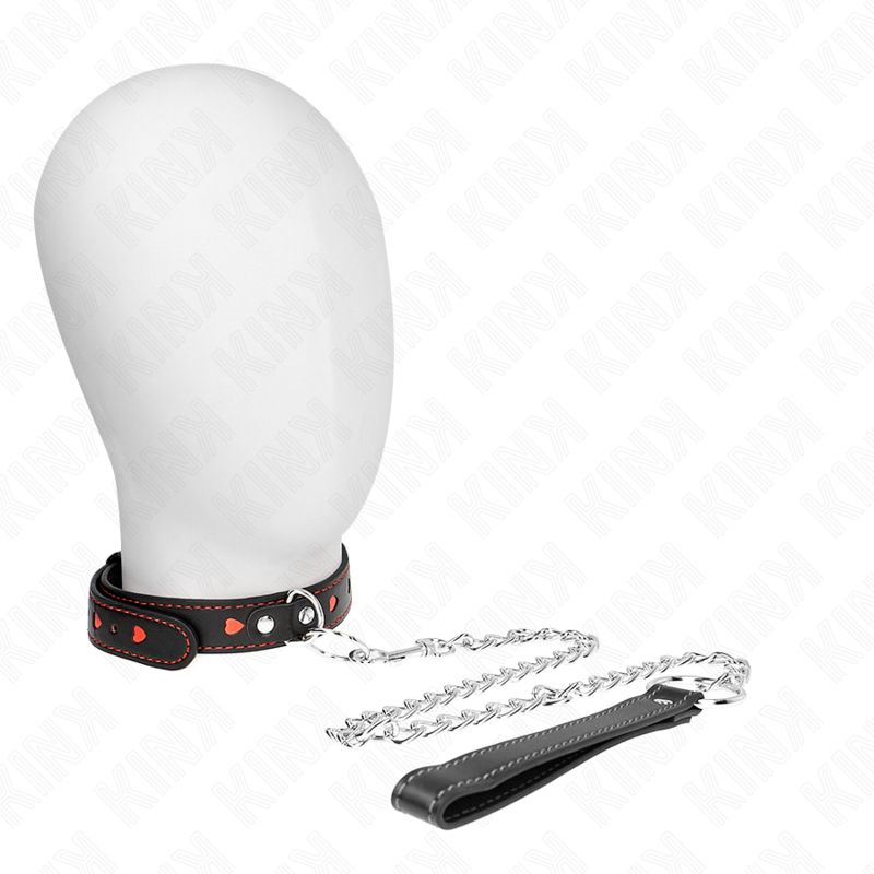 KINK - COLLANA CON CINTURINO 65 CM DETTAGLI CUORE 52,5 X 2,5 CM KINK COLLAR &amp; GAG