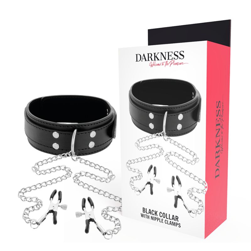 DARKNESS - COLLARE CON Morsetti PER CAPEZZOLI NERO DARKNESS BONDAGE