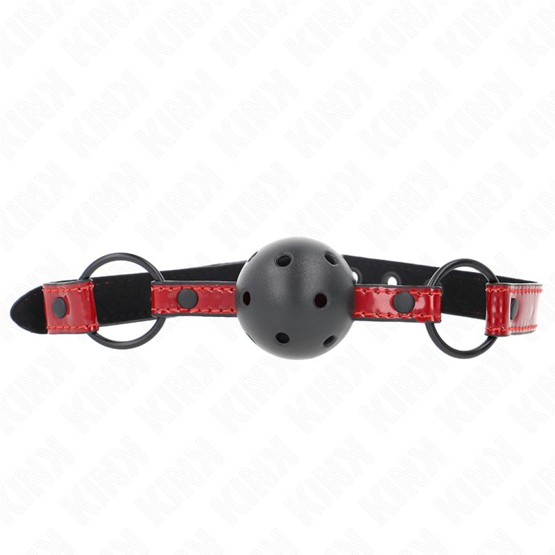 KINK - PALLA IN SIMILPELLE LUCIDA 4.5 CM GAG 63.5 X 2 CM REGOLABILE 41 X 59 CM KINK COLLAR &amp; GAG