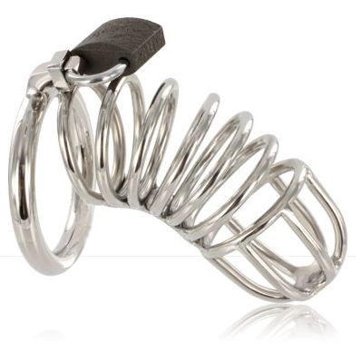 METAL HARD - DISPOSITIVO DI CASTIT CON ANELLO A GABBIA METAL HARD