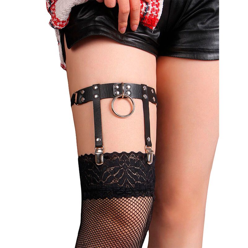 SUBBLIME - 953744 GIARRETRELLA PUNK IN PELLE REGOLABILE NERA TAGLIA UNICA SUBBLIME FETISH