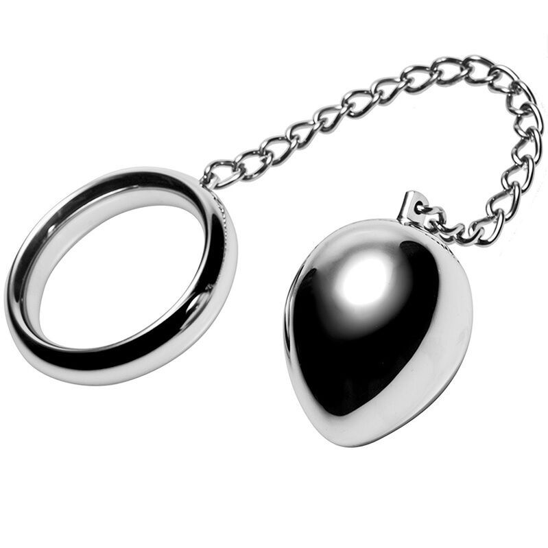 METAL HARD - ANELLO COCK 50MM + CATENA CON SFERA IN METALLO METAL HARD