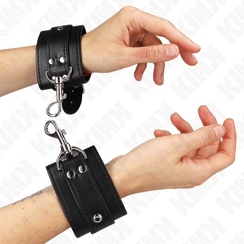 KINK - RESISTENZA DA POLSO PER DUNGEON CON CHIUSURA NERA REGOLABILE 21-28 CM X 5,5 CM KINK WRIST RESTRAINT