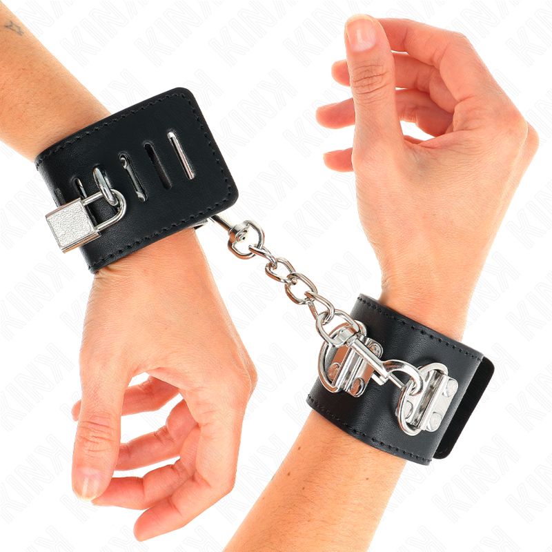 KINK - RESISTENZA DA POLSO MULTIPOSIZIONE CON CHIUSURA A LUCCHETTO NERA REGOLABILE 16-23 CM X 5,5 CM KINK WRIST RESTRAINT