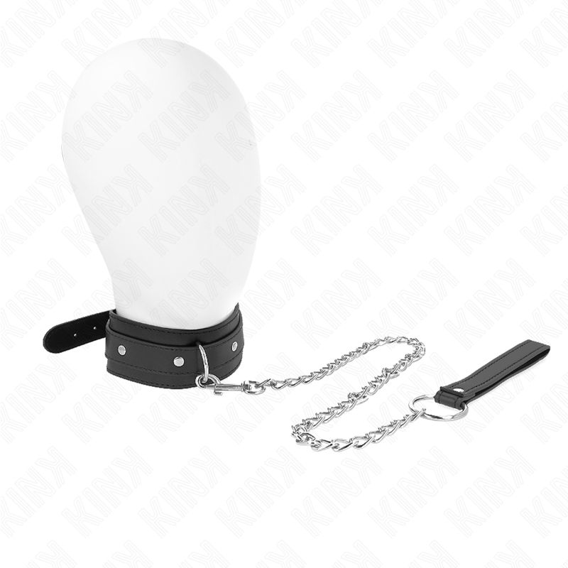 KINK - COLLANA CON GUINZAGLIO 65 CM 1 ANELLO REGOLABILE 38-49 CM X 5 CM KINK COLLAR &amp; GAG