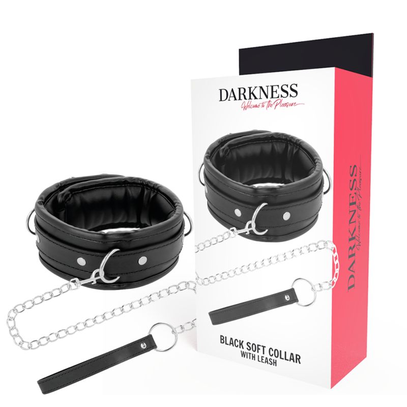 DARKNESS - COLLANA IN MORBIDA PELLE CON CATENA DARKNESS BONDAGE