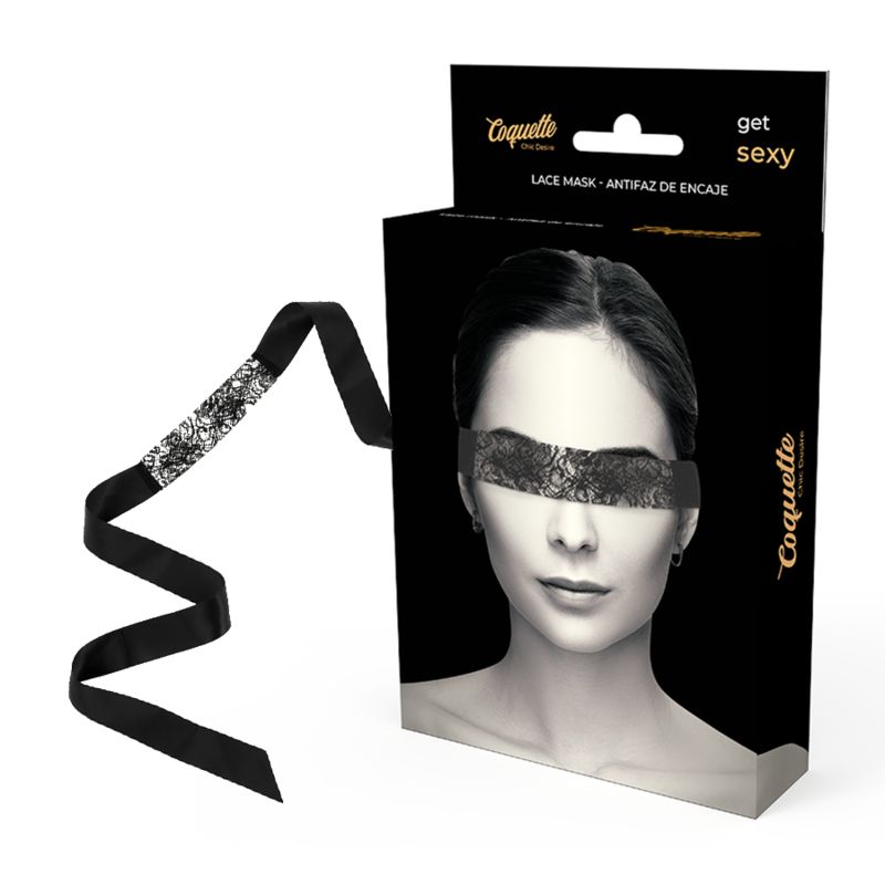 COQUETTE CHIC DESIRE - MASCHERA IN PIZZO NERO CON NASTRO COQUETTE ACCESSORIES