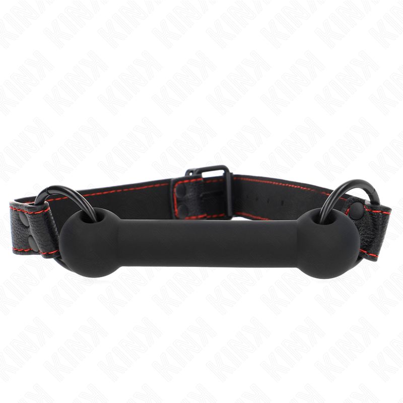 KINK - BONE GAG CON CINTURINO IN SIMILPELLE NERO REGOLABILE 41-57 CM KINK COLLAR &amp; GAG