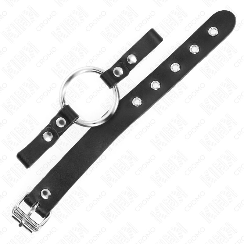 KINK - ANELLO PER PENE IN PELLE CON CHIUSURA A FIBBIA 22 X 2 CM CON ANELLO IN METALLO 4 CM KINK RING POWER