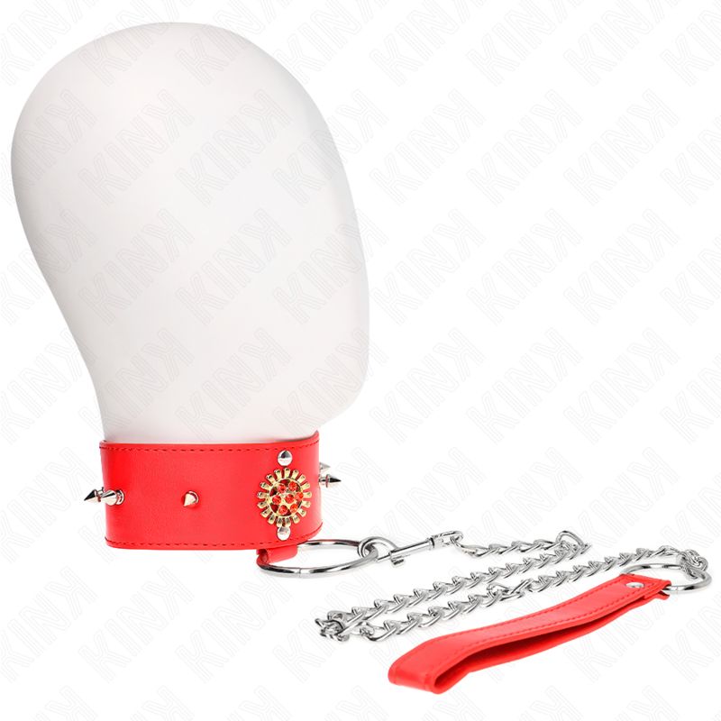 KINK - COLLANA DI DIAMANTI ROSSI CON CINTURA 65 CM REGOLABILE 35-51 CM X 7 CM KINK COLLAR &amp; GAG