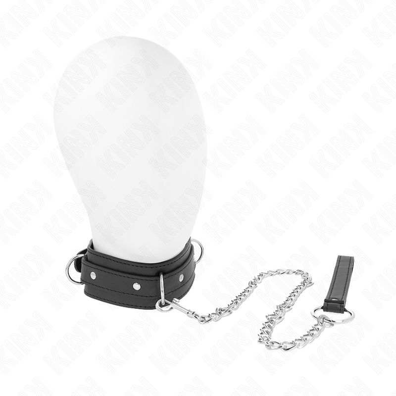 KINK - COLLANA CON GUINZAGLIO 65 CM MODELLO 3 ANELLI 1 REGOLABILE 38-49 CM X 5 CM KINK COLLAR &amp; GAG