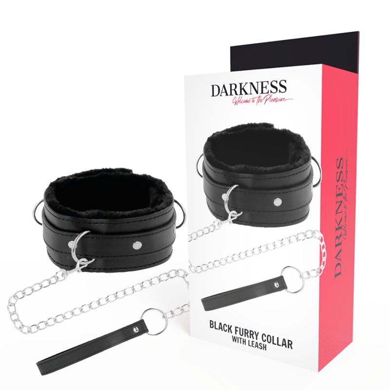 DARKNESS - COLLANA PER POSTURA CONFORTEVOLE CON CATENA IN PELLE DARKNESS BONDAGE