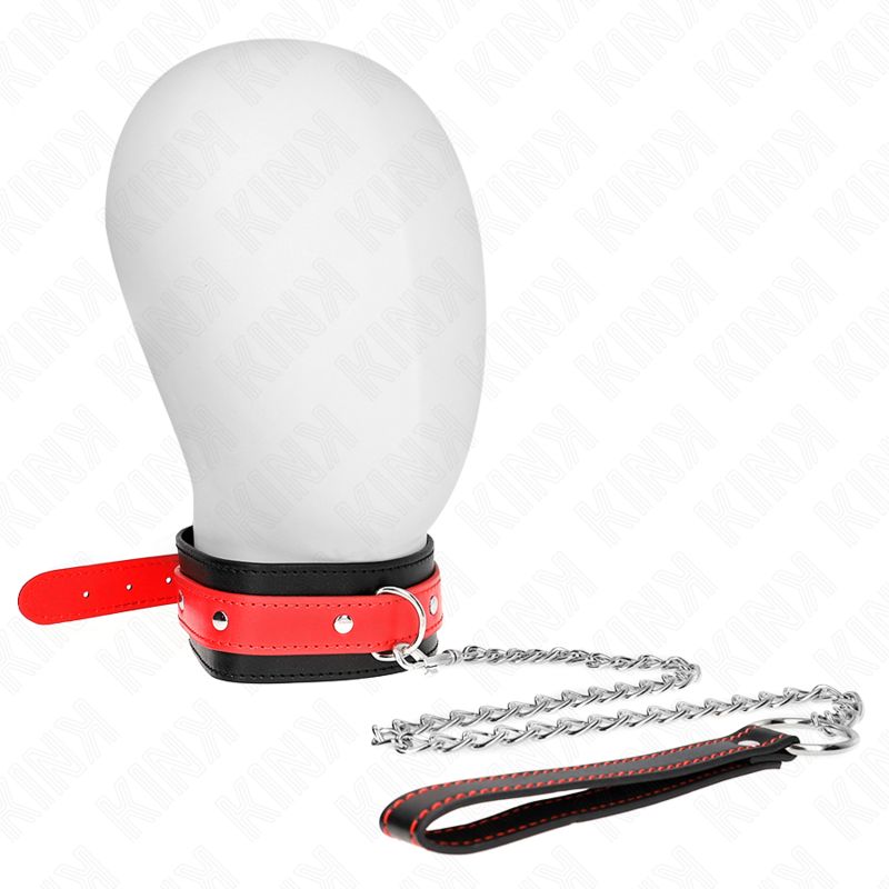 KINK - COLLANA CON CINTURINO ROSSO 65 CM REGOLABILE 36-43 CM X 5 CM KINK COLLAR &amp; GAG