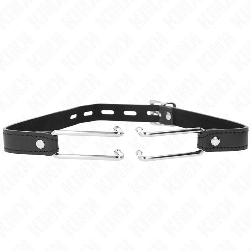 KINK - GANCIO IN METALLO 11.5 CM CON CINTURINO IN SIMILPELLE REGOLABILE 39-58 CM X 2 CM KINK COLLAR &amp; GAG