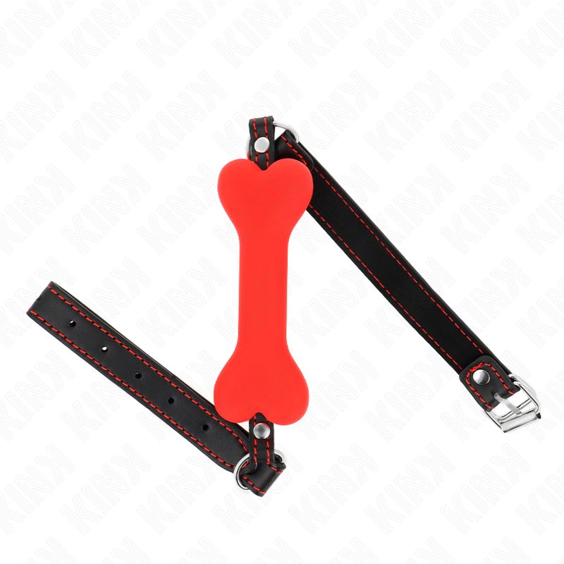 KINK - OSSO ROSSO 12 CM BAVAGLIO 63 x 2 CM KINK COLLAR &amp; GAG