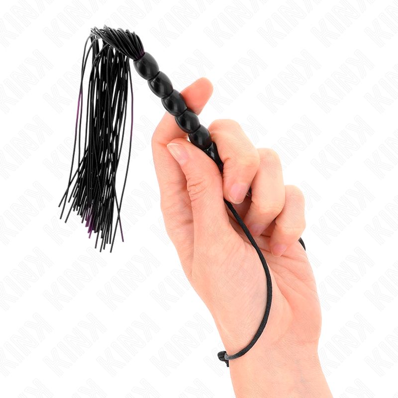 KINK - MINI FRUSTA IN SILICONE CON 6 PERLINE NERE 26 CM KINK IMPACT &amp; TOUCH