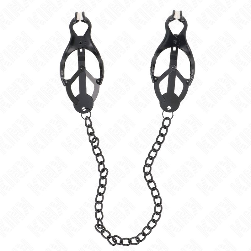 KINK - PINZE PER CAPEZZOLI TRIFOGLIO GIAPPONESE CON CATENA NERA 30 CM KINK NIPPLE GRIP