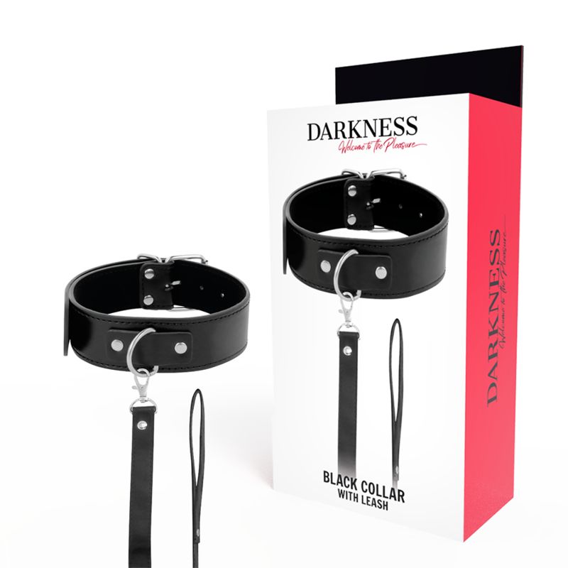 DARKNESS - COLLANA POSTURA CON CATENA IN PELLE DARKNESS BONDAGE
