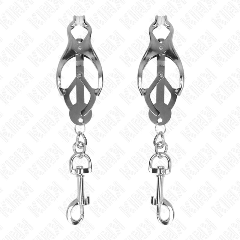 KINK - PINZE PER CAPEZZOLI TRIFOGLIO GIAPPONESE CON GANCI ARGENTO KINK NIPPLE GRIP