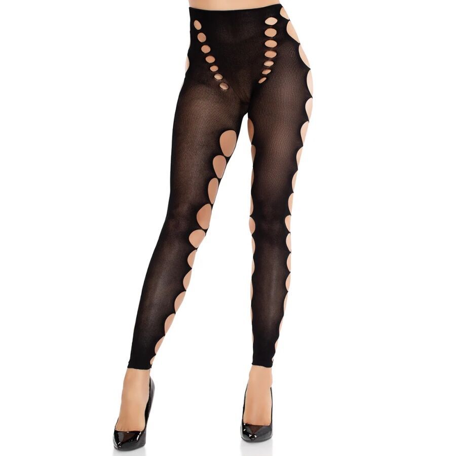 LEG AVENUE - CALZE COPRENTI SENZA CUCITURE CON TAGLIO AI PIEDI NERE LEG AVENUE HOSIERY
