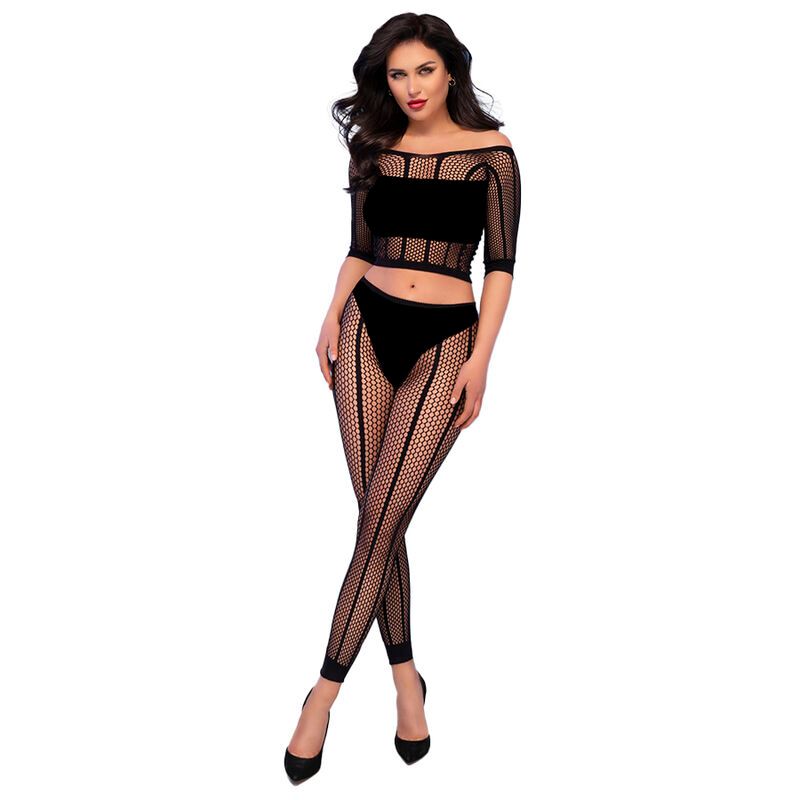 CHILIROSE - CR 4647 TOP E LEGGINS NERO S/M CHILIROSE SETS