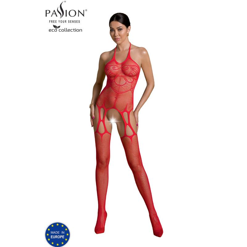 PASSION - COLLEZIONE ECO BODYSTOCKING ECO BS002 ROSSO PASSION WOMAN BODYSTOCKINGS