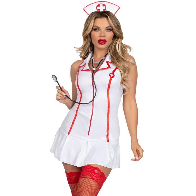 LEG AVENUE - COSTUME DA CAPO INFERMIERA BIANCO S/M LEG AVENUE COSTUMES