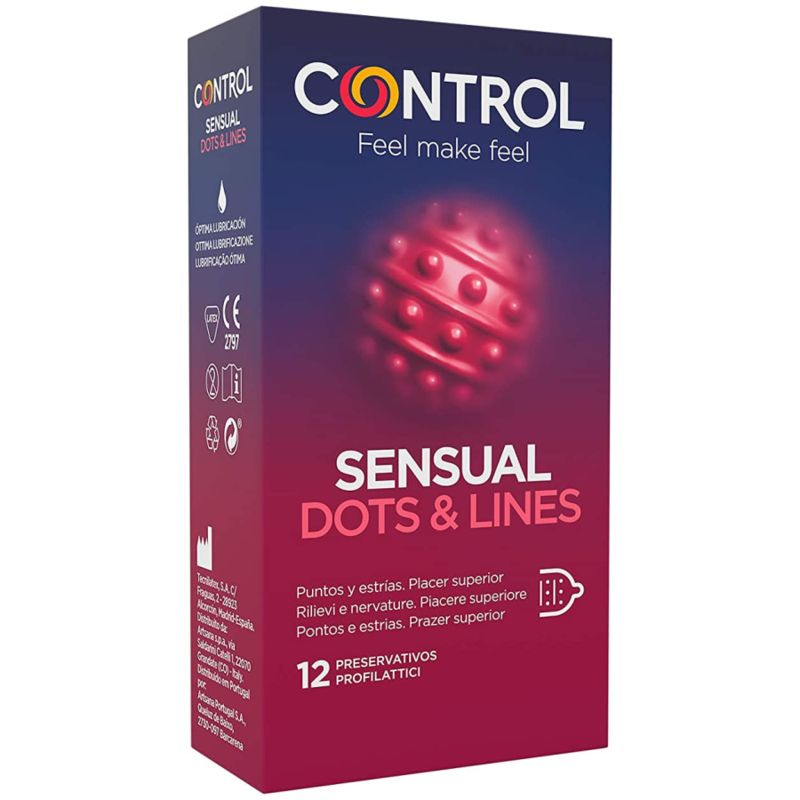 CONTROL - PUNTI E LINEE SENSUALI PUNTI E SMAGLIATURE 12 UNITÀ CONTROL CONDOMS