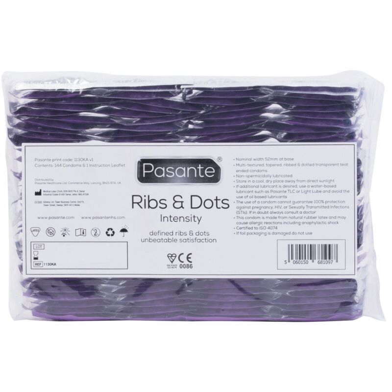 PASANTE - RIBS &amp; DOTS INTENSITY PRESERVATIVI 144 UNITÀ PASANTE