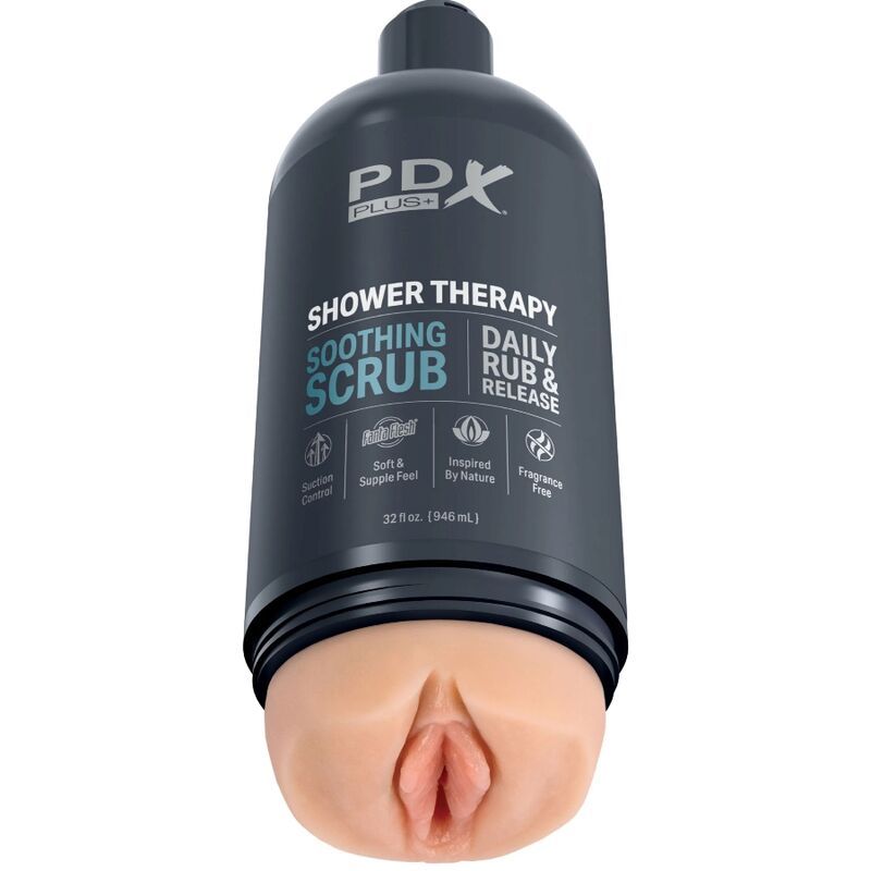 PDX PLUS - SHAMPOO SCRUB LENITIVO STROKER MASTURBATOR DAL DESIGN DISCRETO DELLA BOTTIGLIA PDX PLUS+